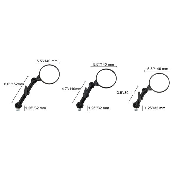 DoubleTake Mirror Dual Sport Mirror with 3.5" Long Arm