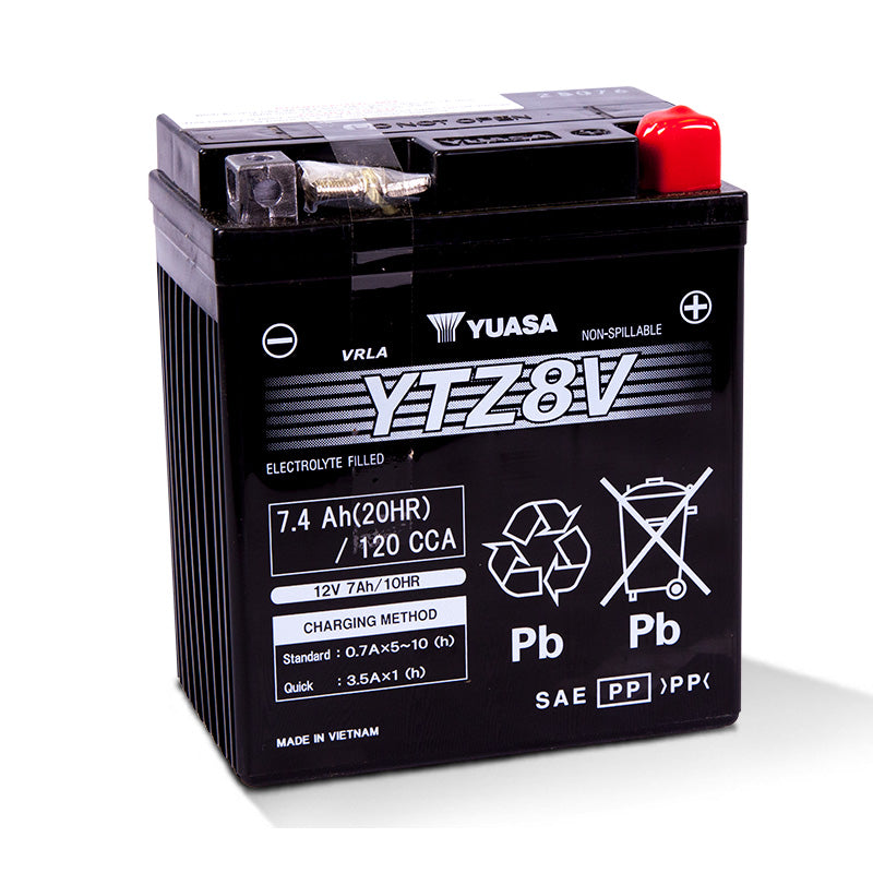Yuasa YTZ8V FACTORY ACTIVATED 12V BATTERY