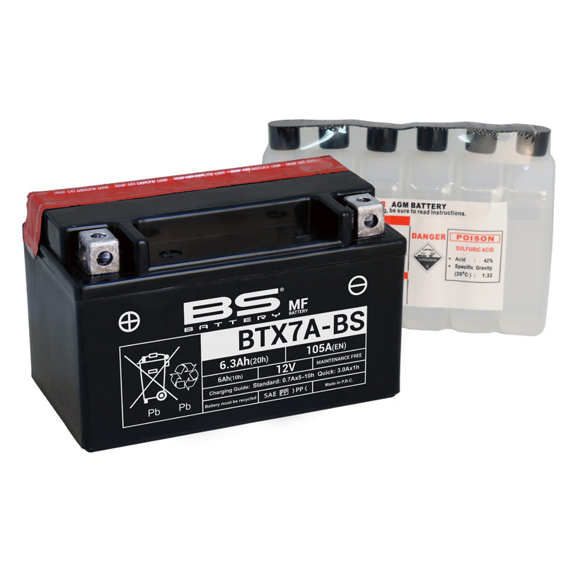 BS Battery BTX7A-BS MAINTENANCE FREE 12V BATTERY