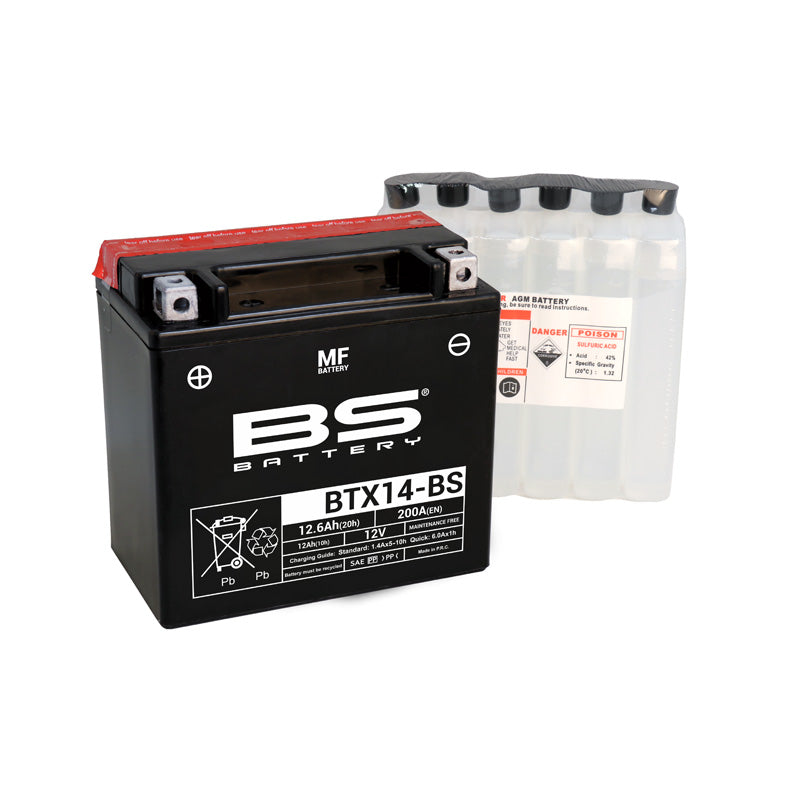 BS Battery BTX14-BS MAINTENANCE FREE 12V BATTERY