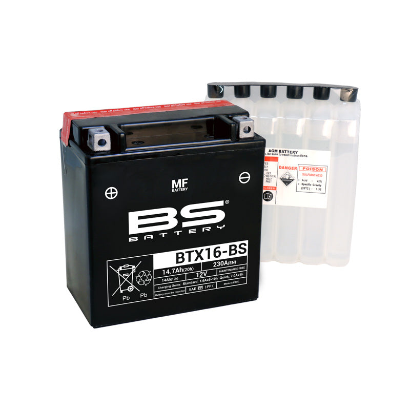 BS Battery BTX16-BS MAINTENANCE FREE 12V BATTERY