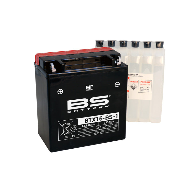 BS Battery BTX16-BS1 MAINTENANCE FREE 12V BATTERY
