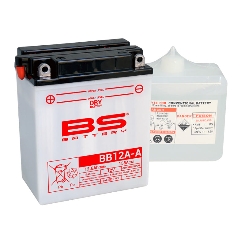 BS Battery BB12A-A 12V BATTERY WITH ACID PACK