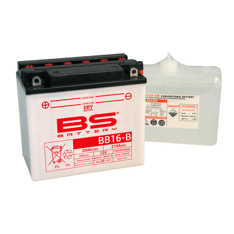 BS Battery BB16-B 12V BATTERY WITH ACID PACK