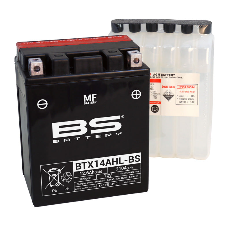 BS Battery BTX14AHL-BS MAINTENANCE FREE 12V BATTERY