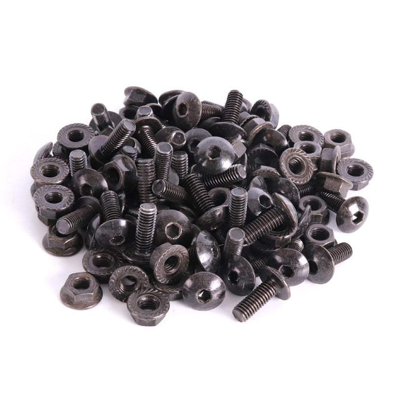 ITL AUTO/MOTORCYCLE STEEL LICENSE BOLTS AND NUTS SET BLACK 50PCS
