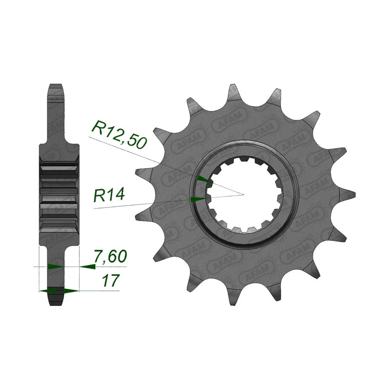 Afam AFAM Front Sprocket 525P 14T - (52901-14)