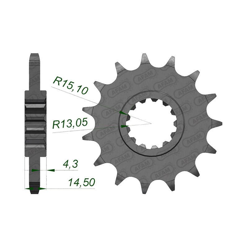 Afam AFAM Front Sprocket 525P 15T - (20611-15)