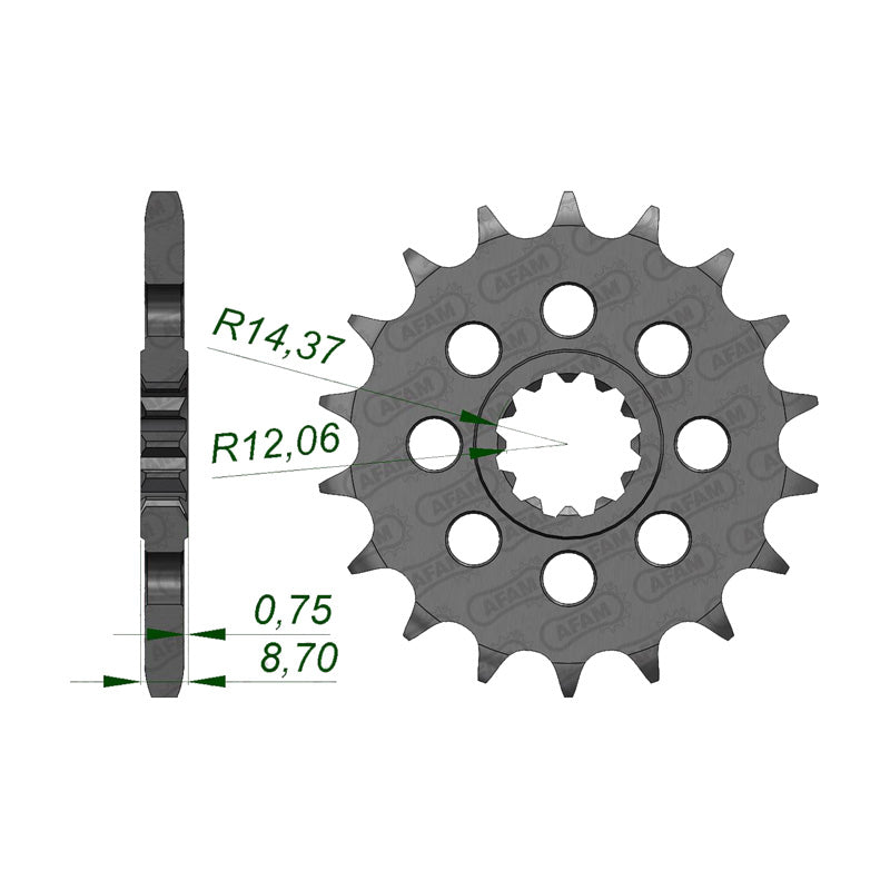 Afam AFAM Front Sprocket 525P 18T - (24902-18)