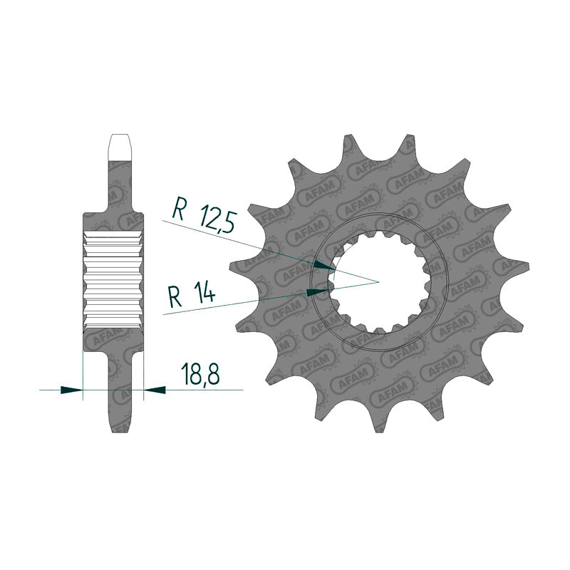 Afam AFAM Front Sprocket 525P 16T - (61801-16)