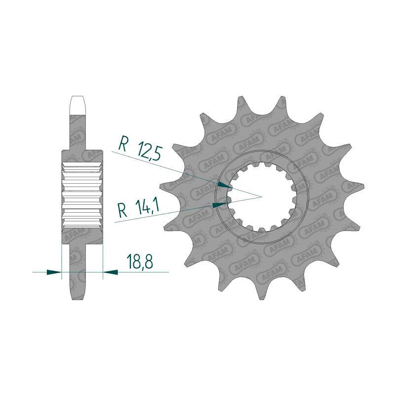 Afam AFAM Front Sprocket 525P 17T - (61600-17)