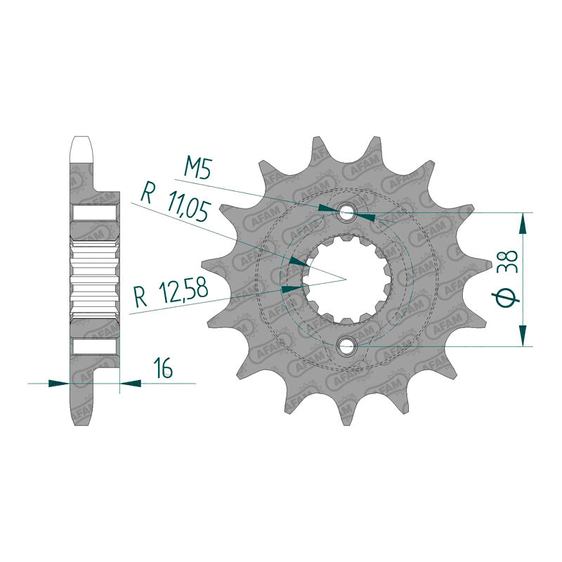 Afam AFAM Front Sprocket 525P 14T - (52608-14)