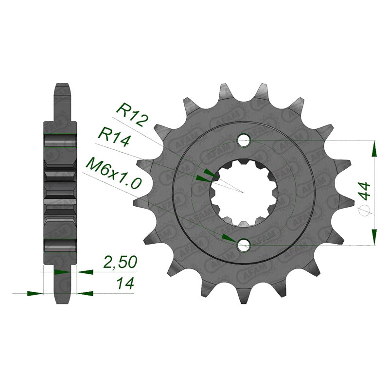 Afam AFAM Front Sprocket 525P 17T - (20614-17)