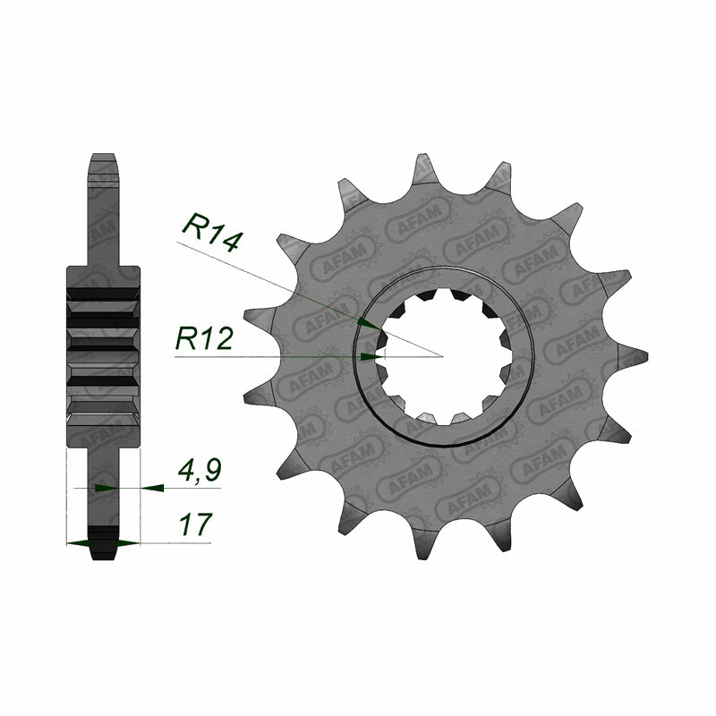 Afam AFAM Front Sprocket 525P 15T - (20515-15)