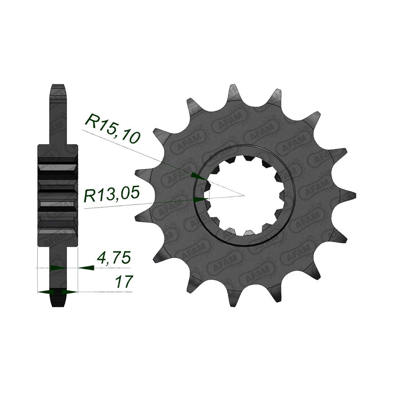 Afam AFAM Front Sprocket 525P 16T - (20612-16)