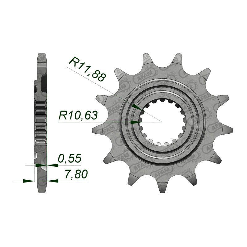 Afam AFAM Front Sprocket 520P 13T - (20324-13)
