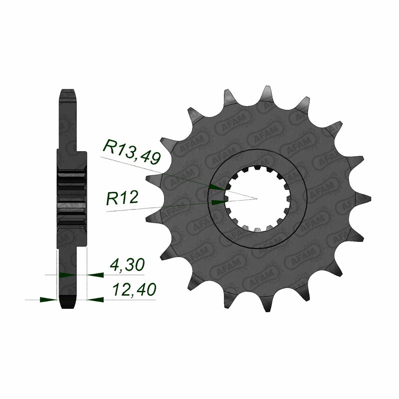 Afam AFAM Front Sprocket 525P 16T - (22801-16)