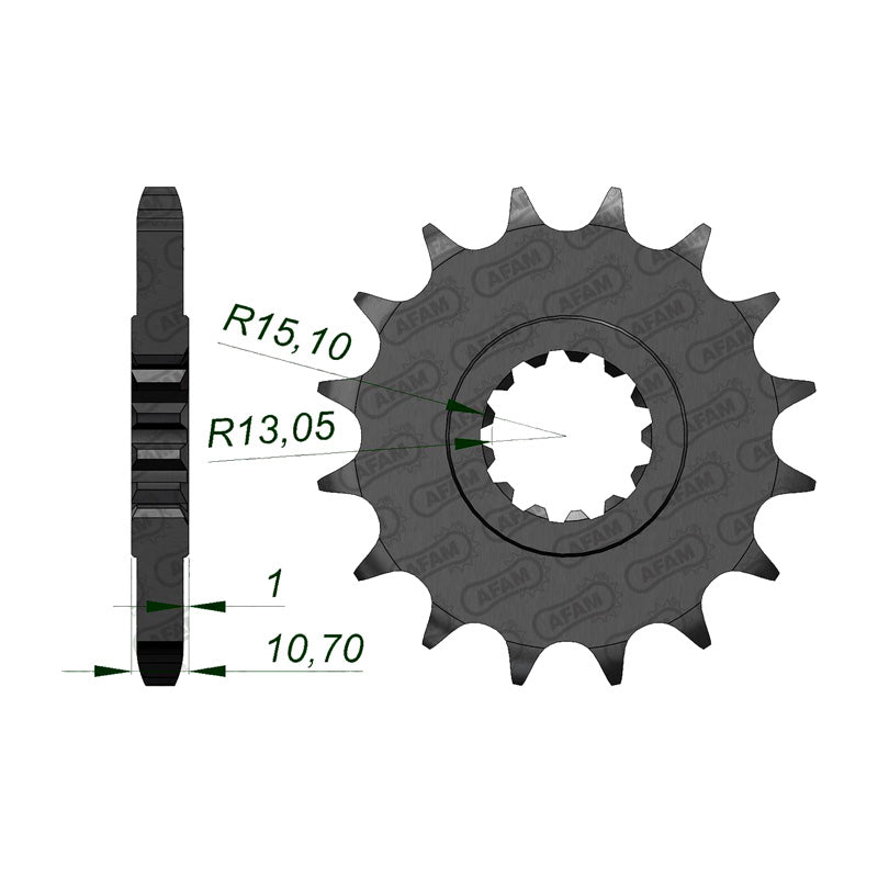 Afam AFAM Front Sprocket 530P 16T - (21801-16)