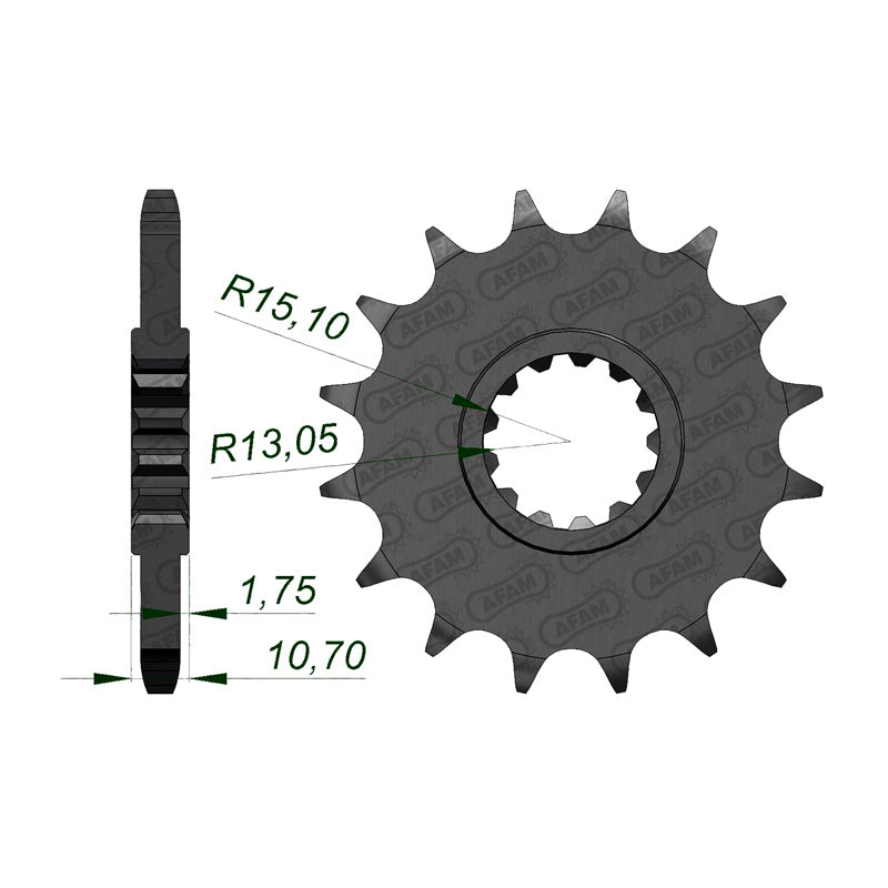 Afam AFAM Front Sprocket 525P 15T - (21607-15)