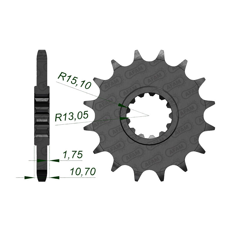 Afam AFAM Front Sprocket 525P 16T - (21607-16)