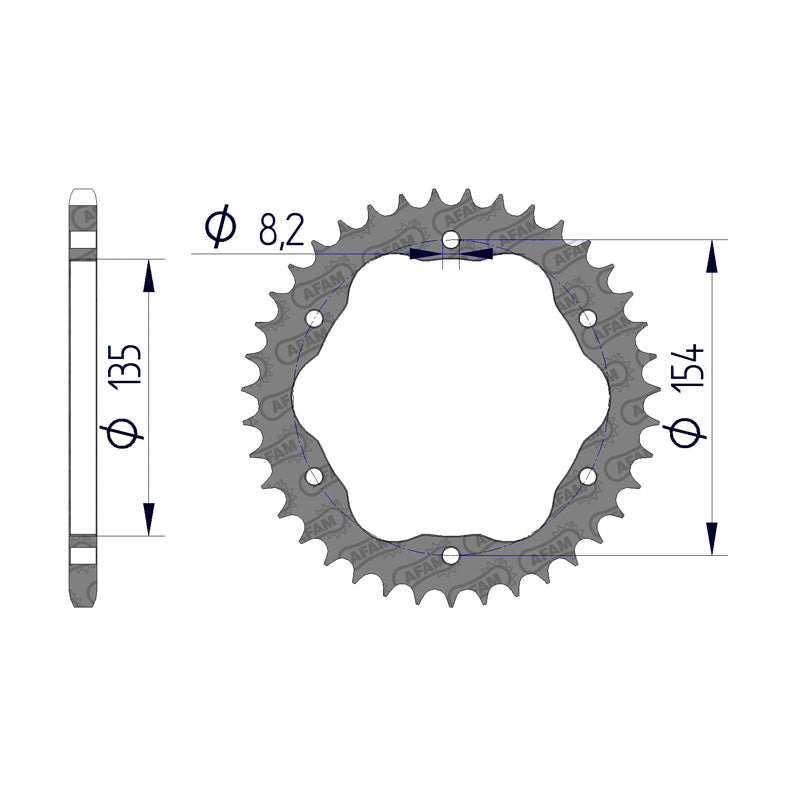 Afam AFAM Rear Sprocket Alum. 520P 40T - (51804-40)