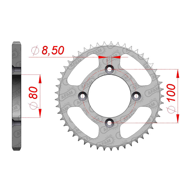 Afam AFAM Rear Sprocket Steel 428P 46T - (10110-46)