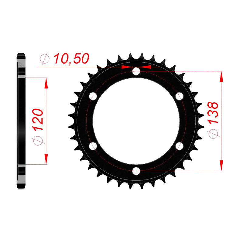 Afam AFAM Rear Sprocket Steel 520P 36T - (10337-36)
