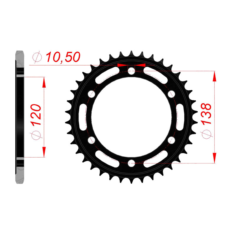 Afam AFAM Rear Sprocket Steel 520P 38T - (10337-38)