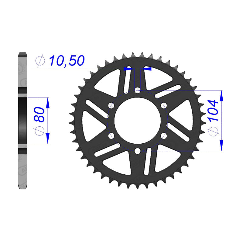 Afam AFAM Rear Sprocket Alum. 520P 45T - (17606-45)