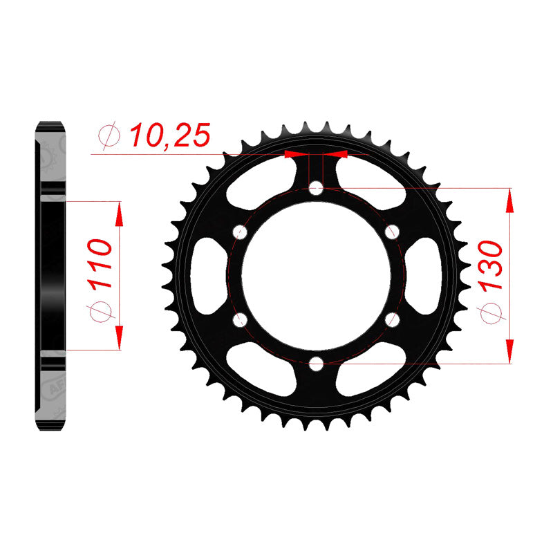 Afam AFAM Rear Sprocket Steel 530P 47T - (12813-47)