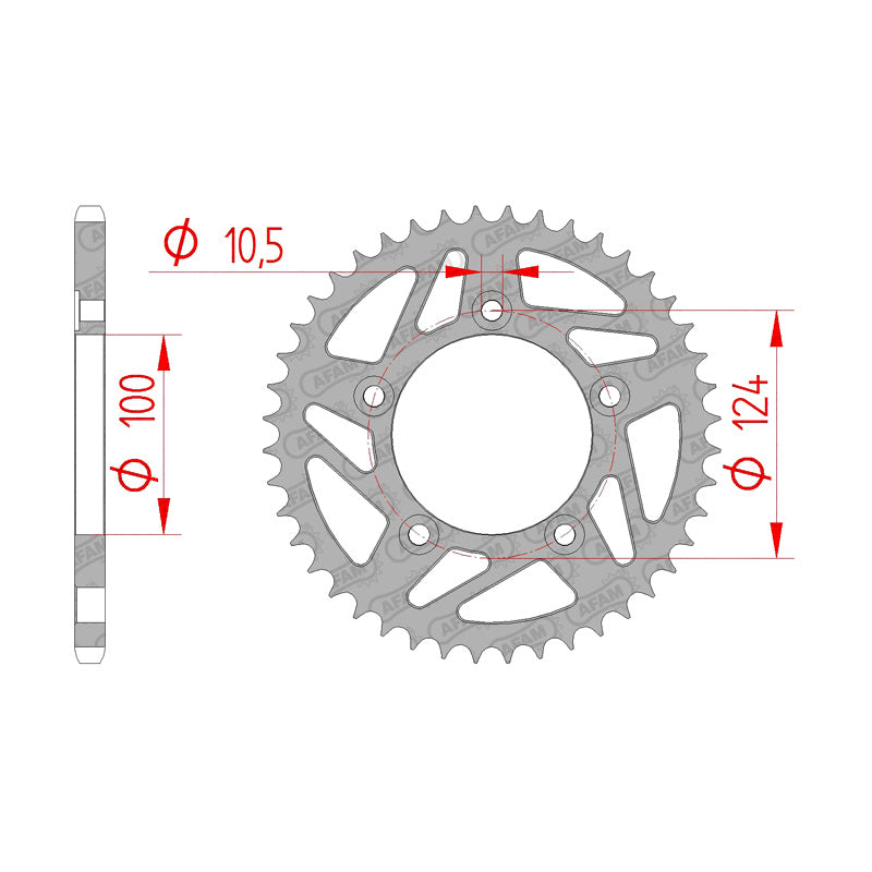 Afam AFAM Rear Sprocket Steel 520P 46T - (50613-46)