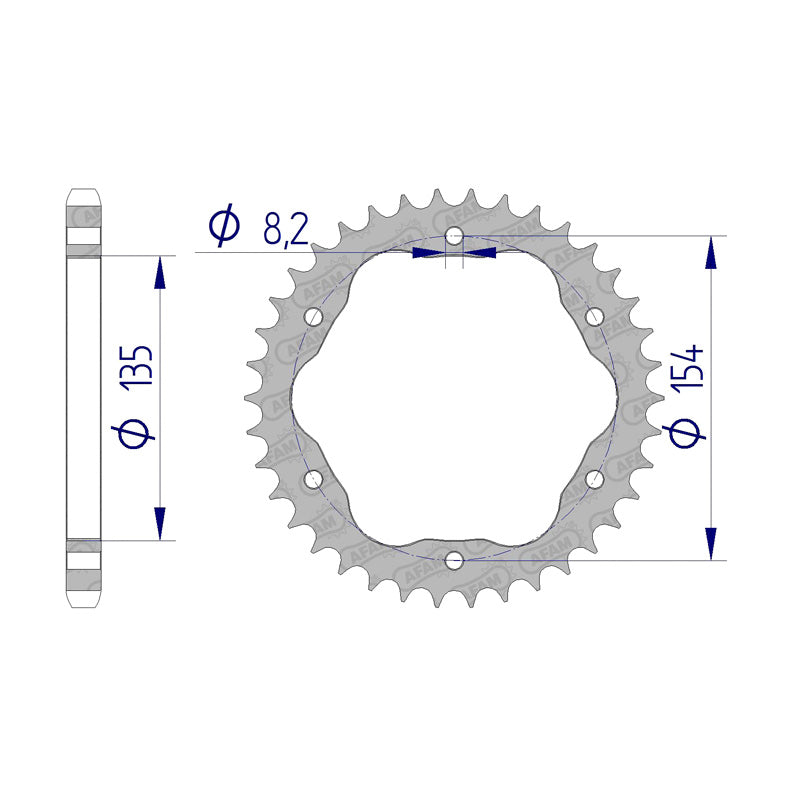 Afam AFAM Rear Sprocket Alum. 525P 37T - (51803-37)