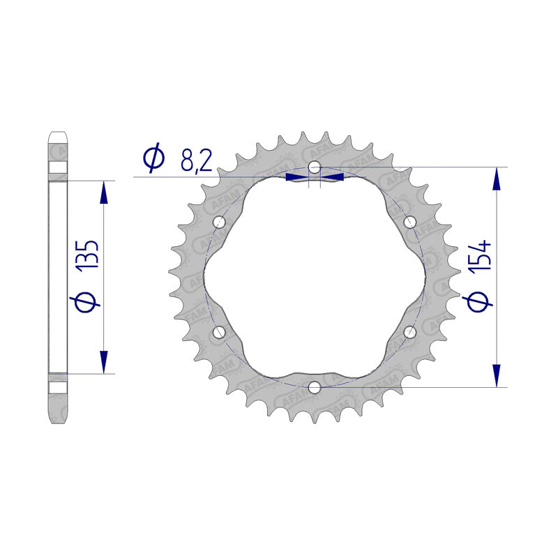 Afam AFAM Rear Sprocket Alum. 520P 39T - (51804-39)