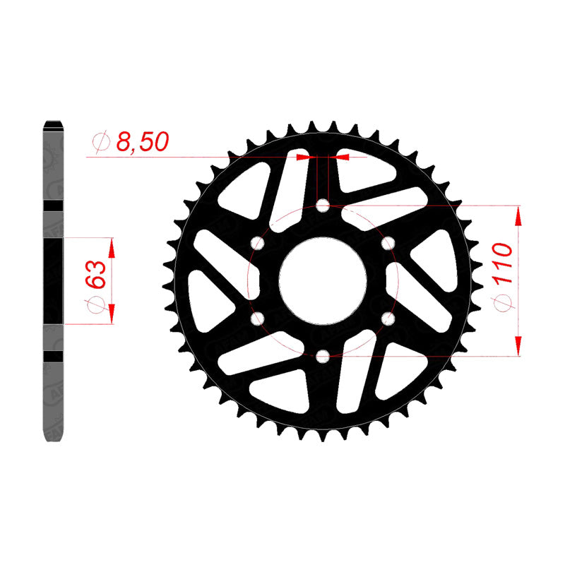 Afam AFAM Rear Sprocket Steel 520P 42T - (71202-42)