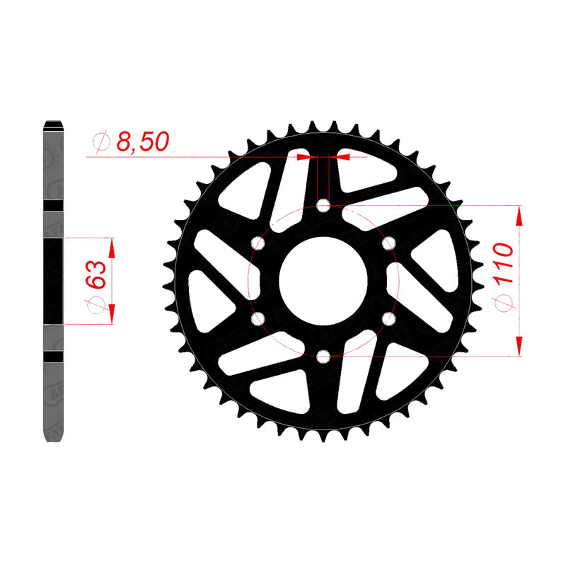 Afam AFAM Rear Sprocket Steel 520P 45T - (71202-45)