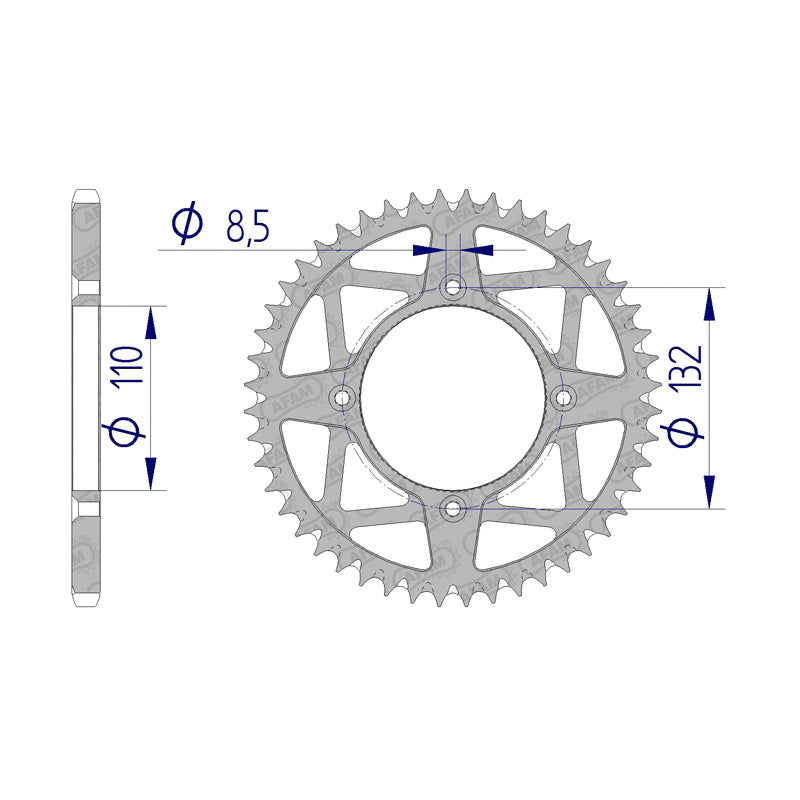 Afam AFAM Rear Sprocket Alum. 520P 48T - (72306-48)