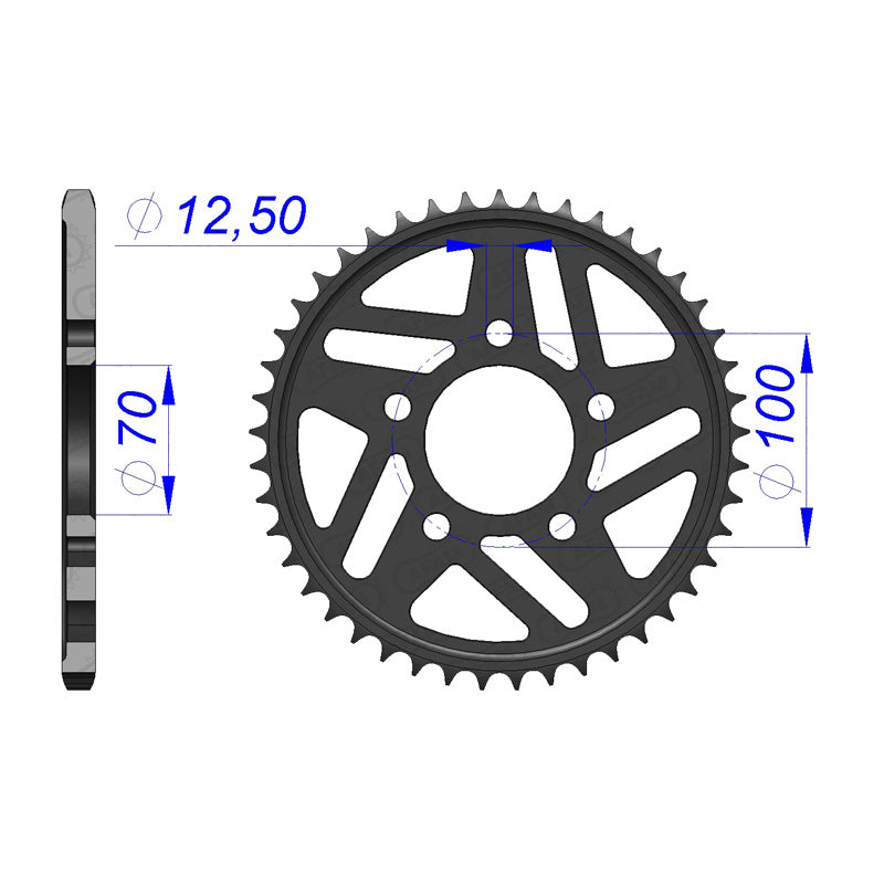 Afam AFAM Rear Sprocket Alum. 520P 43T - (165803-43)