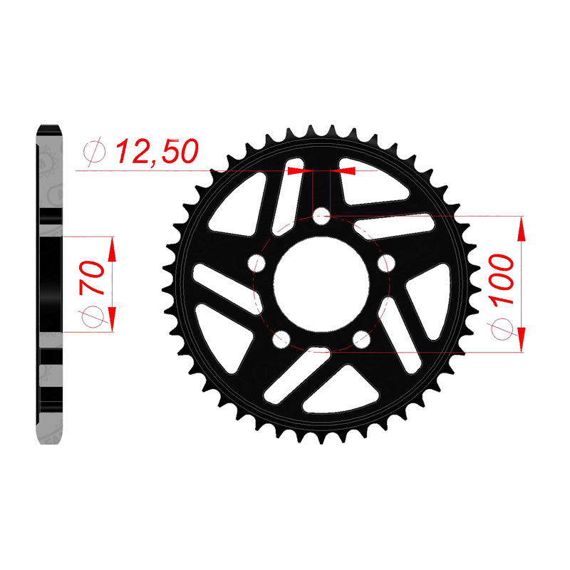 Afam AFAM Rear Sprocket Steel 525P 45T - (164802-45)