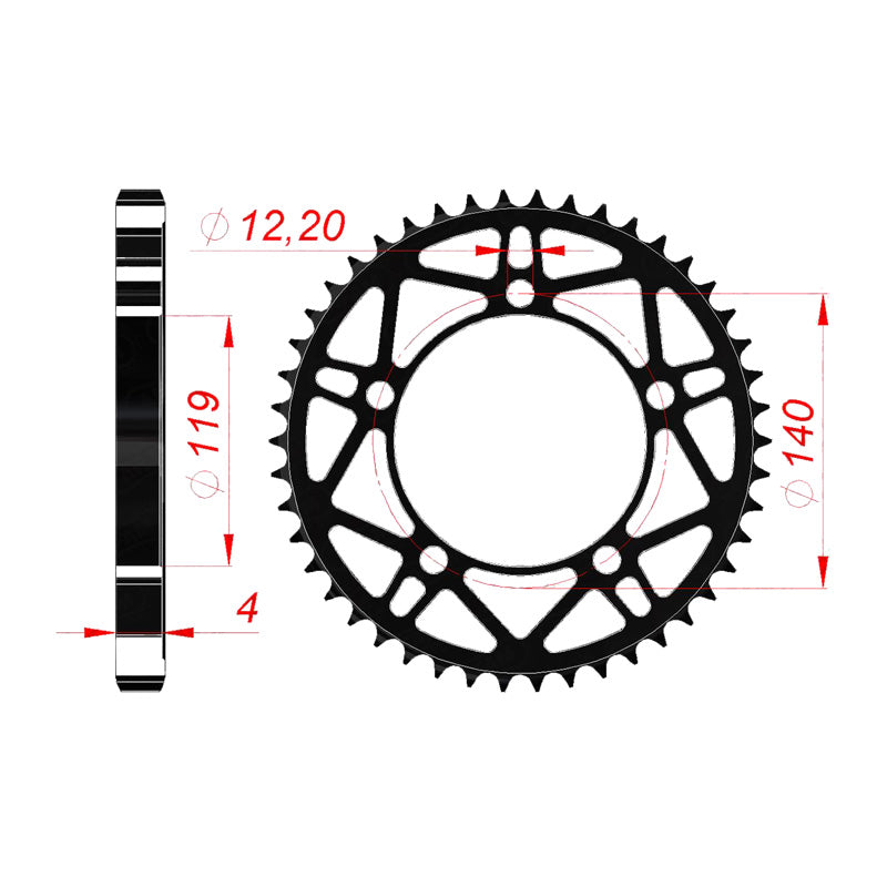 Afam AFAM Rear Sprocket Alum. 520P 44T - (164601RLK-44)