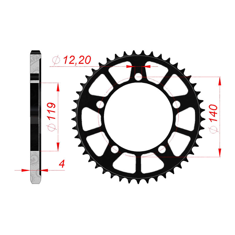 Afam AFAM Rear Sprocket Steel 525P 45T - (164600-45)