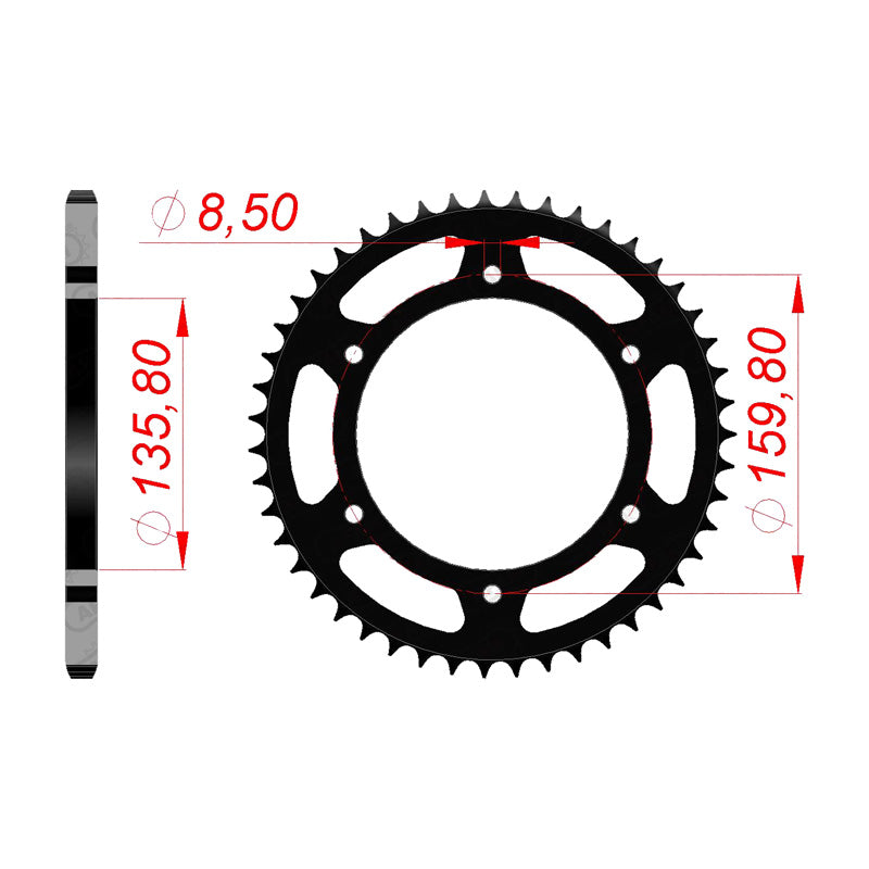 Afam AFAM Rear Sprocket Steel 520P 47T - (35304-47)