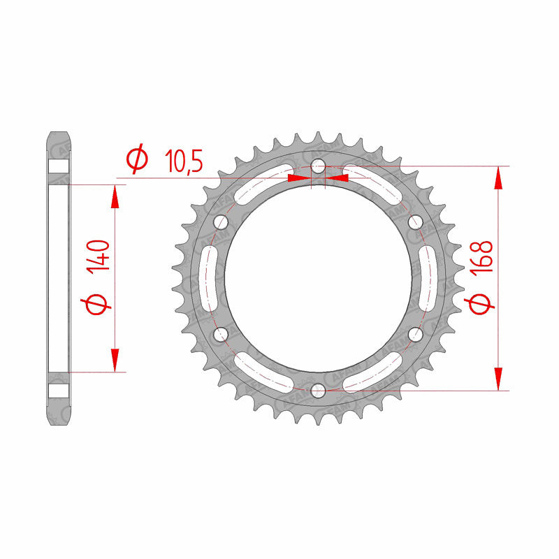 Afam AFAM Rear Sprocket Steel 525P 42T - (92635-42)