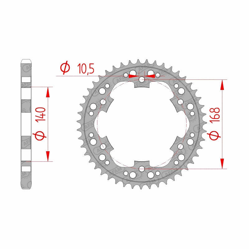 Afam AFAM Rear Sprocket Steel 525P 47T - (92635-47)