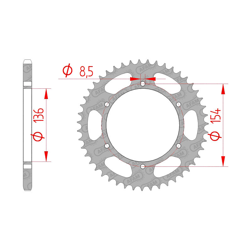 Afam AFAM Rear Sprocket Steel 520P 47T - (92503-47)