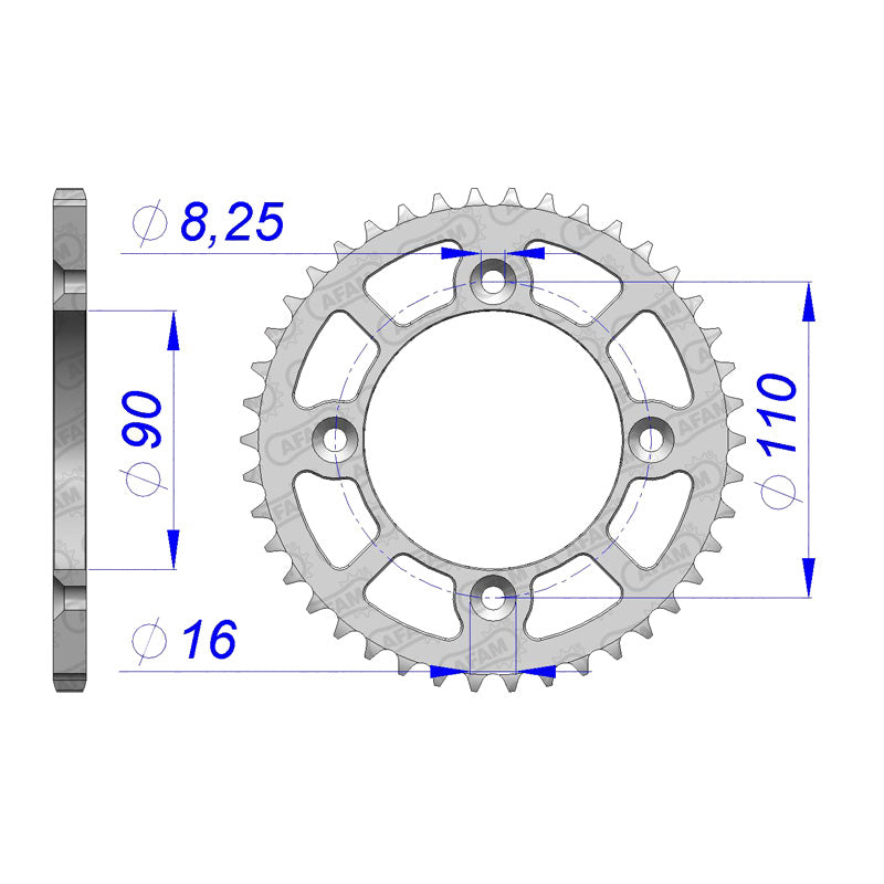 Afam AFAM Rear Sprocket Steel 415P 40T - (72106-40)