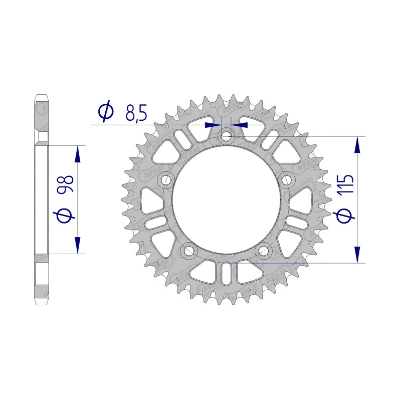 Afam AFAM Rear Sprocket Alum. 420P 50T - (72101-50)