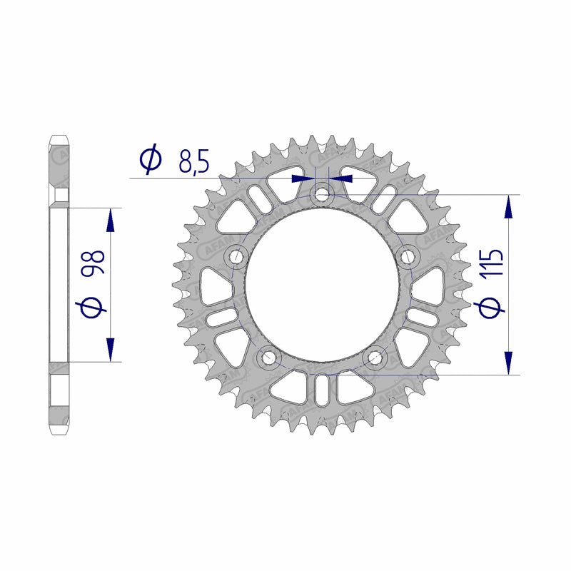 Afam AFAM Rear Sprocket Alum. 420P 48T - (72101-48)