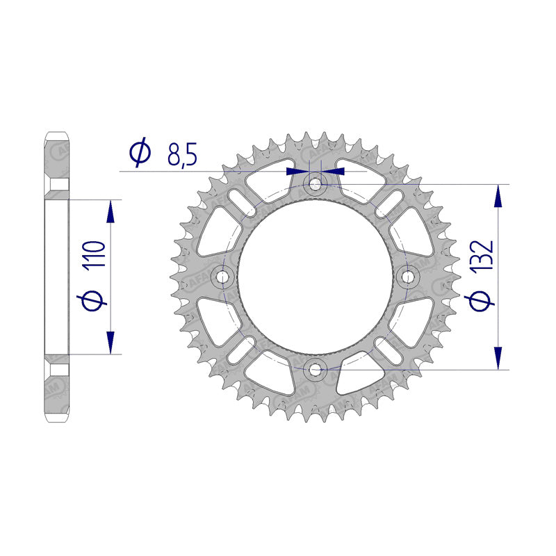 Afam AFAM Rear Sprocket Alum. 428P 49T - (72102-49)