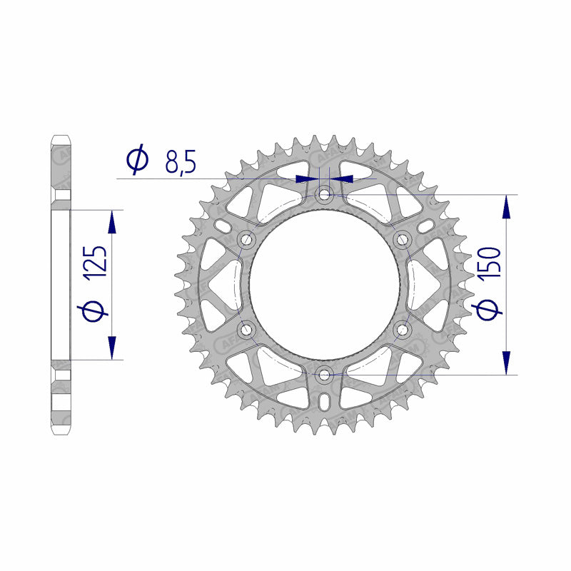 Afam AFAM Rear Sprocket Alum. 520P 50T - (72304-50)