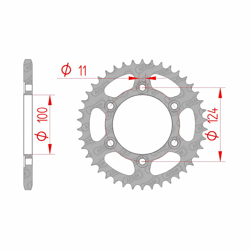 Afam AFAM Rear Sprocket Steel 520P 42T - (50602-42)